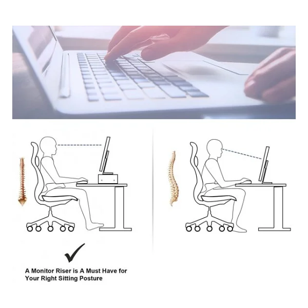 Emkawood Sally Beyaz Monitör Yükseltlci Laptop Standı - Görsel 6