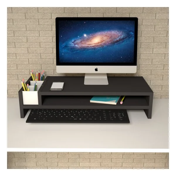 Emkawood Sally Siyah Monitör Yükseltlci Laptop Standı - Görsel 3