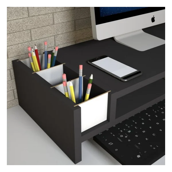 Emkawood Sally Siyah Monitör Yükseltlci Laptop Standı - Görsel 4