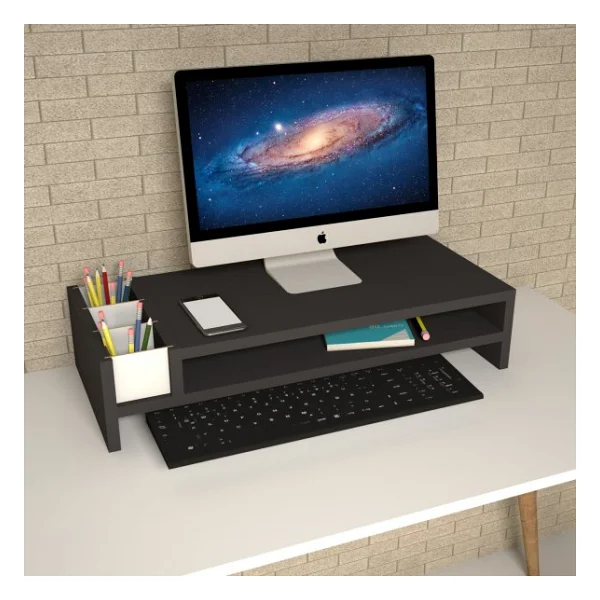 Emkawood Sally Siyah Monitör Yükseltlci Laptop Standı - Görsel 5