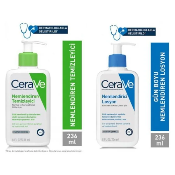 Cerave Nemlendiren Temizleyici 236 Ml + Nemlendirici Losyon 236 Ml - Görsel 3