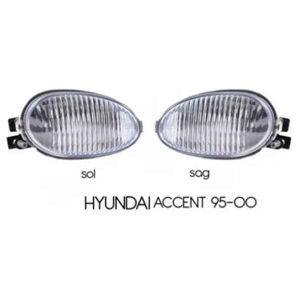 Hyundai Accent Yumurta Kasa 95-00 Sis Lambası Takımı Beyaz 2 Adet - Görsel 3