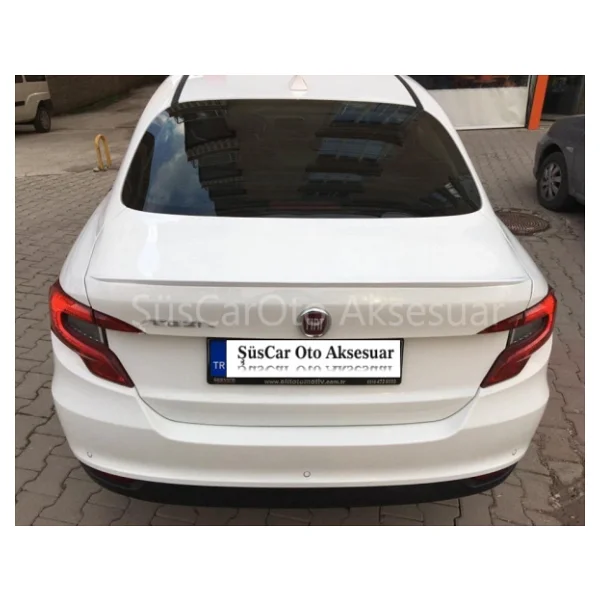 Fiat Egea Bagaj Üstü Slim Spoiler Parlak Beyaz - Görsel 2