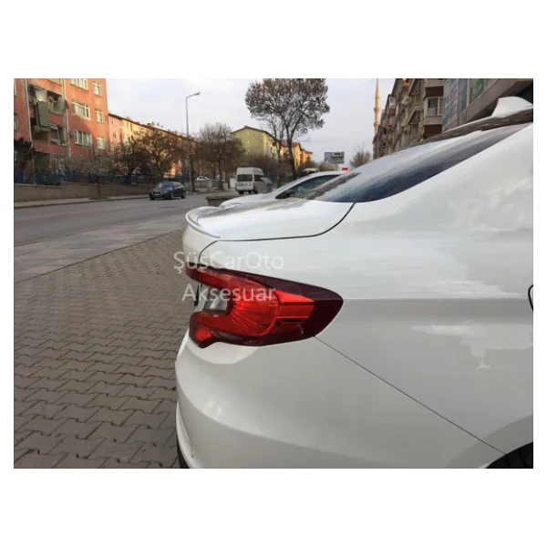 Fiat Egea Bagaj Üstü Slim Spoiler Parlak Beyaz - Görsel 5