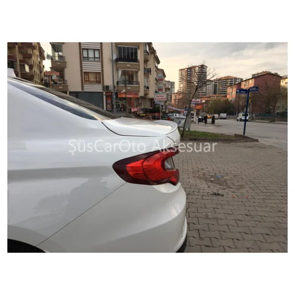 Fiat Egea Bagaj Üstü Slim Spoiler Parlak Beyaz - Görsel 6