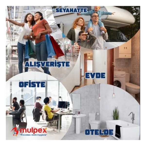 Mulpex Hijyenik Klozet Kapak Örtüsü 1 Pkt. : 250 Adet (%100 Selüloz) - Görsel 7