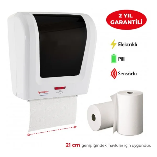 Mulpex Sensörlü Fotoselli Otomatik Kağıt Havlu Makinesi 21 Cm. Beyaz - Görsel 7