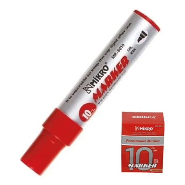 Mikro Mr-6010 Kırmızı 10 Mm Jumbo Marker Kalem - Görsel 6