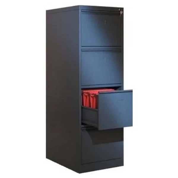 Dört Çekmeceli Siyah Metal Kartoteks Askılı Dosya Dolabı - Görsel 3