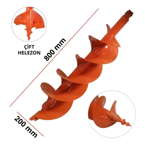 Garden Pro 200 Mm Çift Helezonlu Toprak Burgu Ucu - Görsel 3