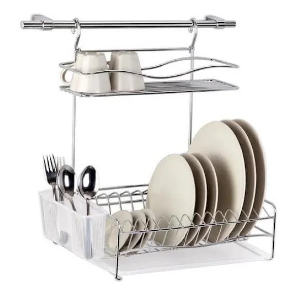 Geseus Home Borulu Askılı Bardaklık Tabaklık Bulaşıklık Krom Kb013k - Görsel 6