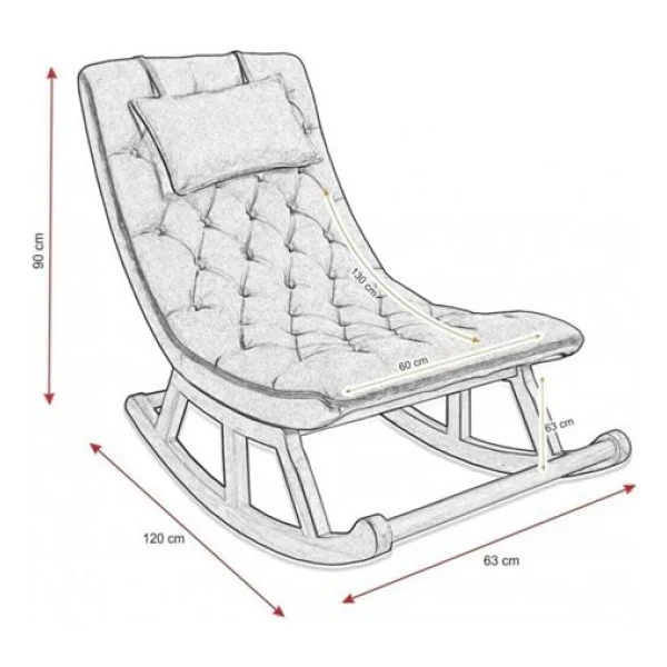 Asedia Miskin Retro Sallanan Sandalye - Görsel 6