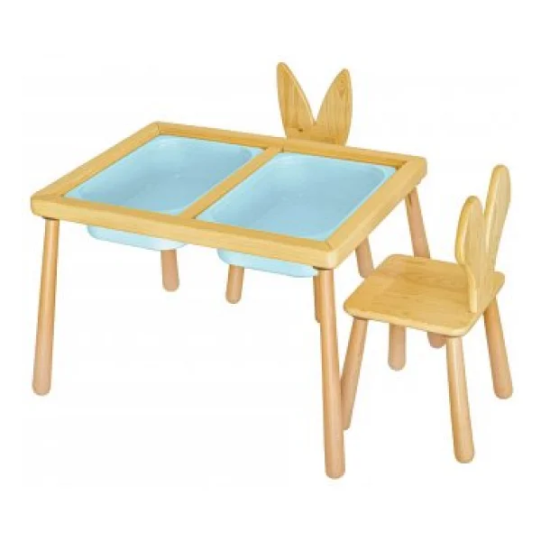 Wood & Joy Woodnjoy Duyusal Oyun Masası + 2 Sandalye - Görsel 7