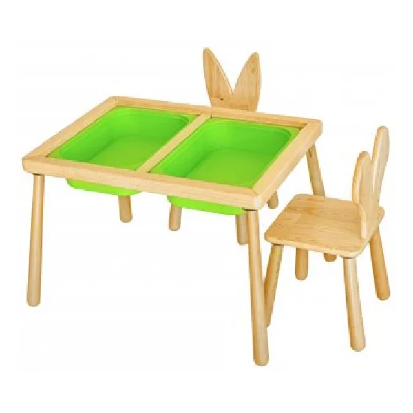 Wood & Joy Woodnjoy Duyusal Oyun Masası + 2 Sandalye - Görsel 8