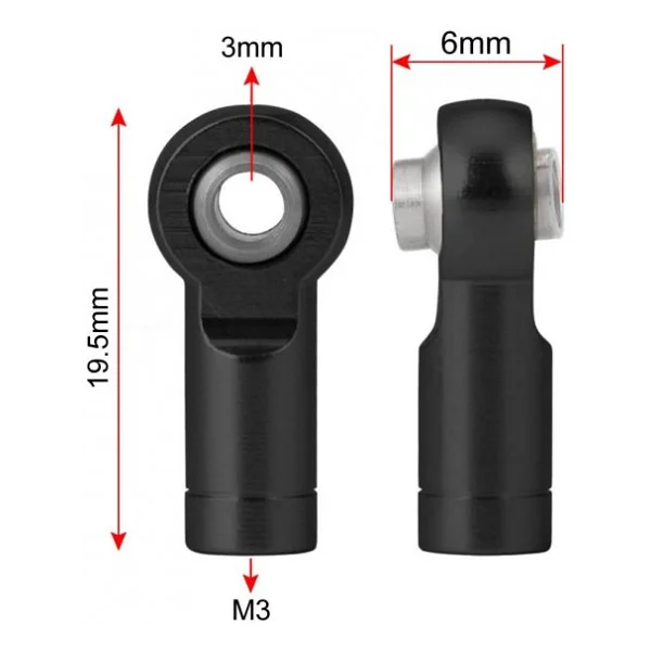 Metal M3 Bağlantı Parçası Alüminyum Top Kafa Eklenti Çubuğu Rc Araba Robot - Görsel 9