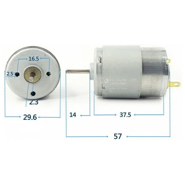 Rs380 Dc Motor 20000 Rpm Yüksek Hızlı Dc 18v Dıy Rc Oyuncak Model Araba Bot Helikopter Vakum Fan Elektrik - Görsel 7