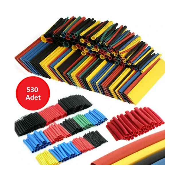 Makaron Seti 530 Adet Isı Polyolefin Shrink Boru - Isıyla Daralan - Görsel 2