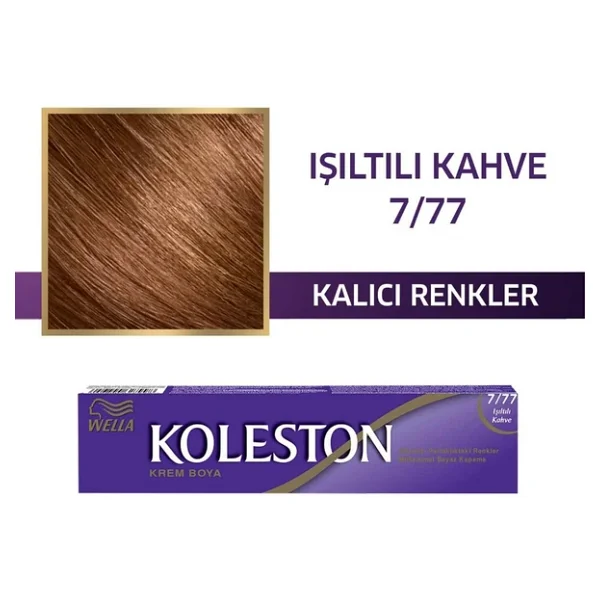 Koleston Single 7.77 Işıltılı Kahve Saç Boyası - Görsel 5