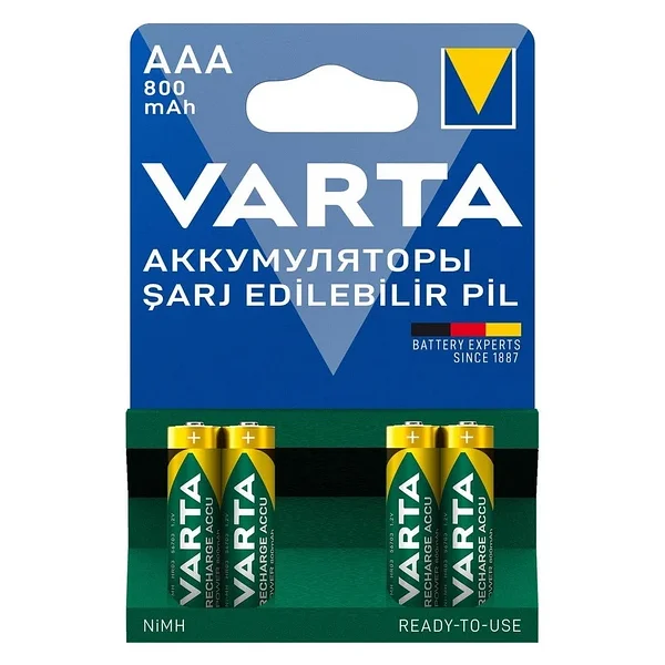 Varta 56703 800 mAh 4'lü Şarjlı Aaa İnce Kalem Pil - Görsel 5
