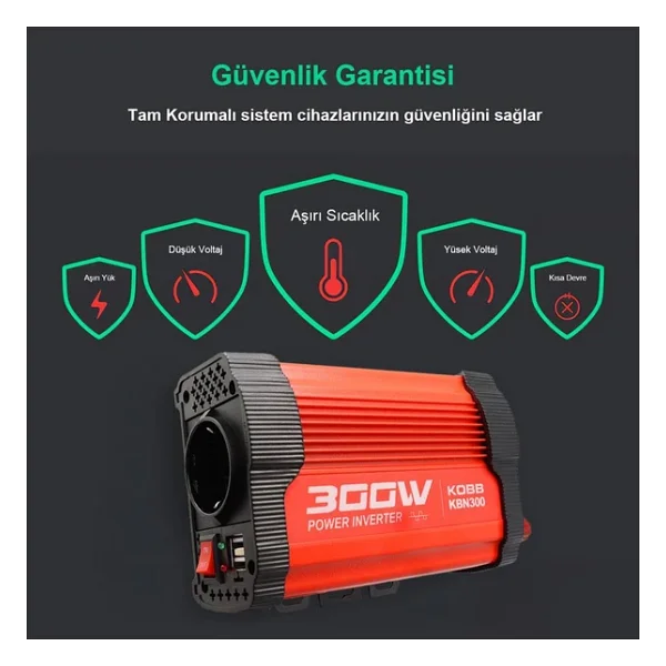 Kobb Kbn300 12v/220v 300 W Modifiye Sinüs İnvertör - Görsel 9