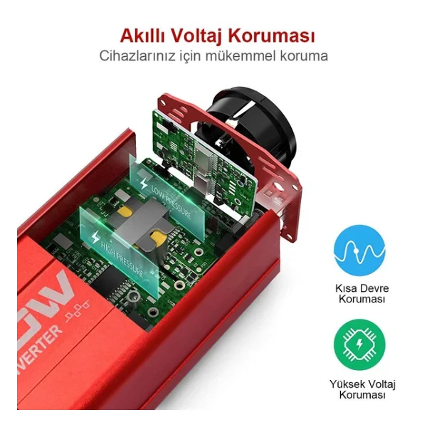 Kobb Kbn300 12v/220v 300 W Modifiye Sinüs İnvertör - Görsel 7
