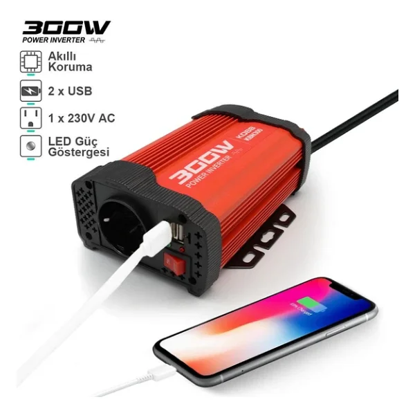Kobb Kbn300 12v/220v 300 W Modifiye Sinüs İnvertör - Görsel 4