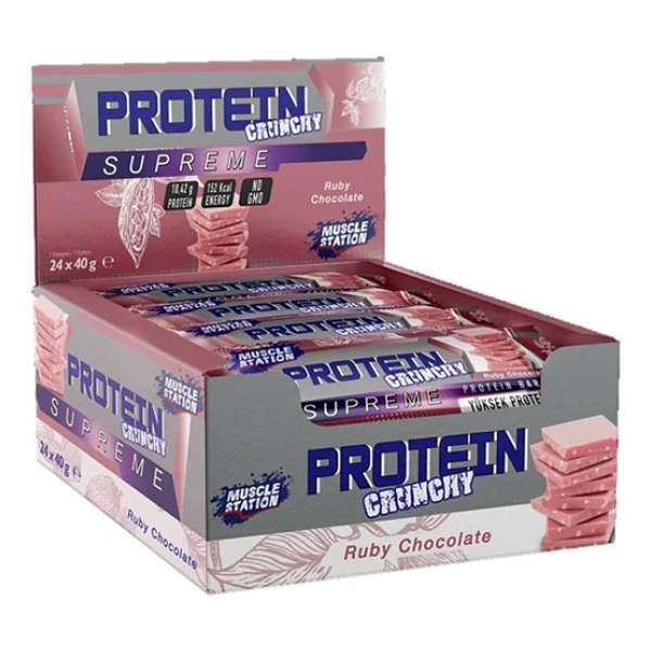 Muscle Station Supreme Crunchy 40 Gr 24'lü Protein Bar - Görsel 6