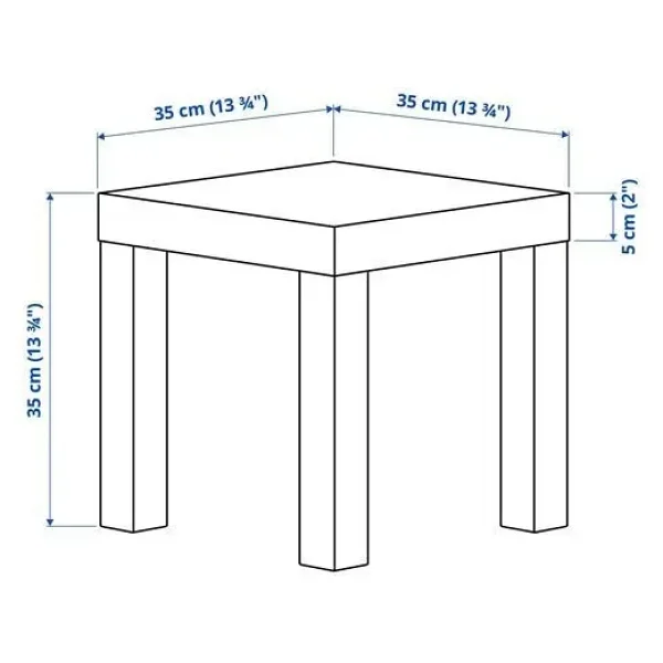 Ikea Lack Mini Yan Sehpa Masa Parlak Cila Beyaz 35x35cm - Görsel 5