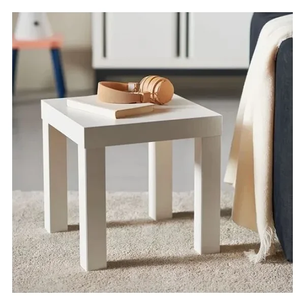 Ikea Lack Mini Yan Sehpa Masa Parlak Cila Beyaz 35x35cm - Görsel 4