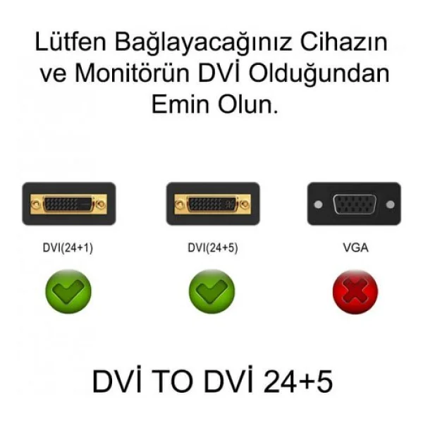 Dvi To Dvi Kablo Çift Filtreli Dvı-I Dual Link 24+5 - 1.8 Metre - Görsel 5