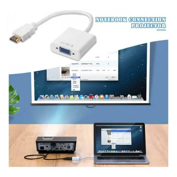Hdmi To Vga Çevirici Kablo-Hdmı Vga Projeksiyon Notebok PC Uyumlu - Görsel 3