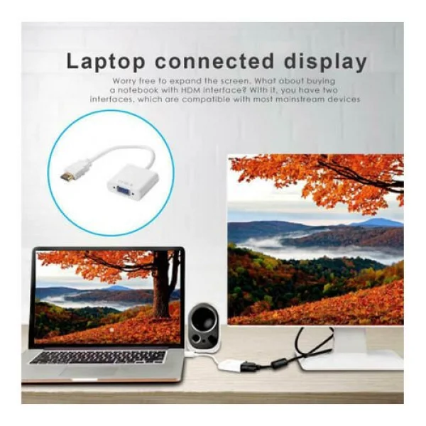 Hdmi To Vga Çevirici Kablo-Hdmı Vga Projeksiyon Notebok PC Uyumlu - Görsel 4