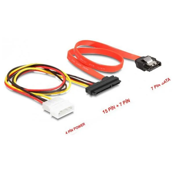 Sata To Sata Kablo 22 Pin To 7 Pin 4 Pin Molex Power Kablo - Görsel 5