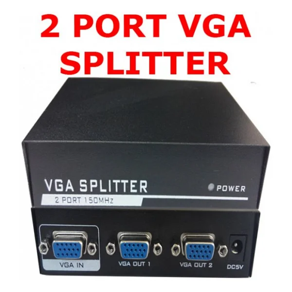 Vga Çoklayıcı Vga Splitter 2 Port Vga Video Splitter 1 İn 2 Out - Görsel 3