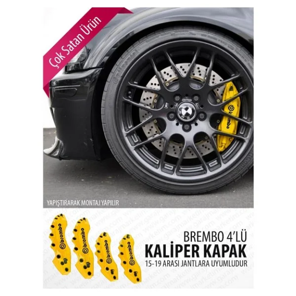 Ford Taunus Uyumlu Sarı Kaliper Kapağı 4'lü Yağ Hortumlu - Görsel 2