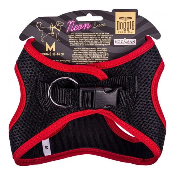 Doggie Havalı Dokuma Neon Serisi M 38-44 cm Küçük Irk Köpek Göğüs Tasması - Görsel 6