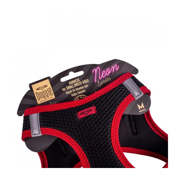 Doggie Havalı Dokuma Neon Serisi M 38-44 cm Küçük Irk Köpek Göğüs Tasması - Görsel 7