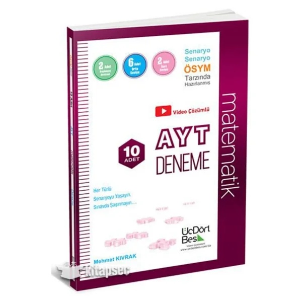 Üçdörtbeş Yayınları Ayt 10'lu Matematik Deneme - Görsel 2