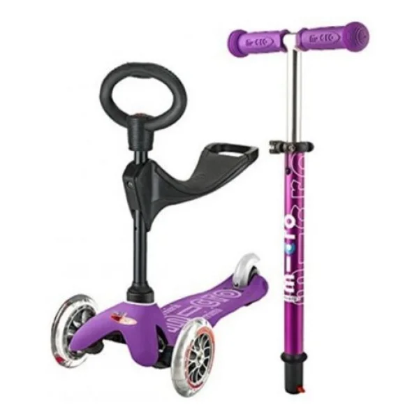 Micro Mini 3 İn 1 Deluxe Mmd012 Mor 3 Tekerlekli Oturaklı Çocuk Scooter - Görsel 7