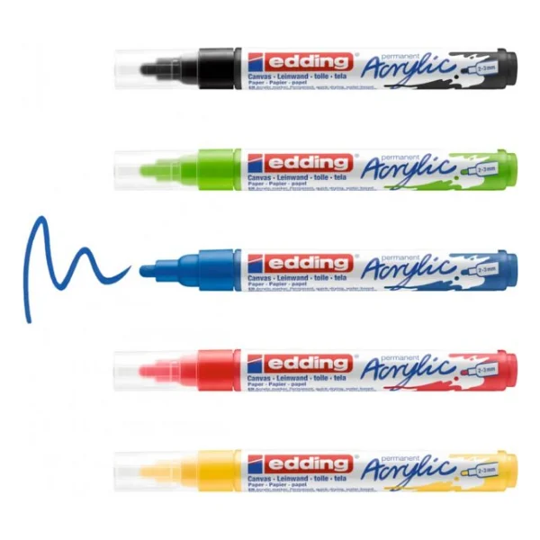 Edding 5100 2-3 Mm Orta Uçlu 5'li Akrilik Marker Kalem Seti - Görsel 2