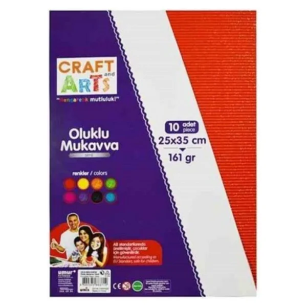 Craft And Arts Oluklu Mukavva Simli 25x35 10'lu Karışık Poşet - Görsel 3