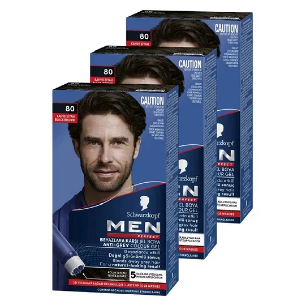 Men Perfect 80 Kahve Siyah 3 Adet Erkek Saç Boyası - Görsel 4