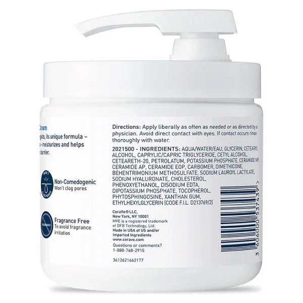 Cerave Yüz Ve Vücut İçin Nemlendirici Krem Pompalı 453gr - Görsel 2