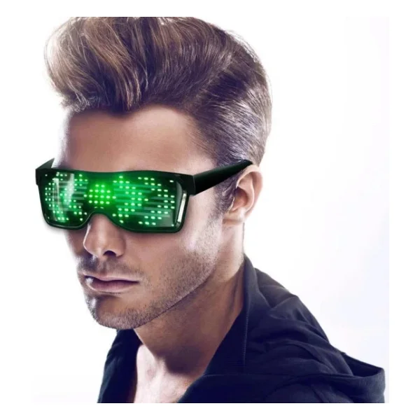 Smart LED Glasses Çok Renkli LED Işıklı Parti Gözlüğü Kablosuz Uygulamalı Eğlence Parti Hj-Lrg02 - Görsel 7