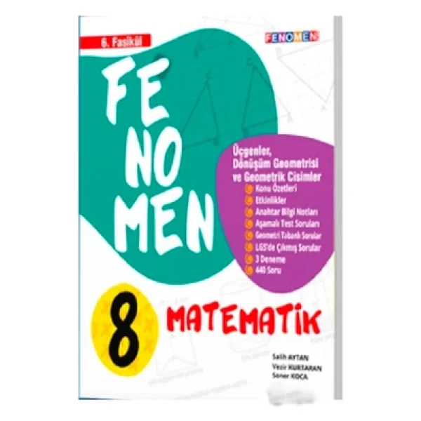 Fenomen Okul Yayınları 8. Sınıf Matematik 6. Fasikül (Üçgenler, Dönüşüm Geometrisi Ve Geometrik Cisimler) K.Ö. S.B. - Görsel 3