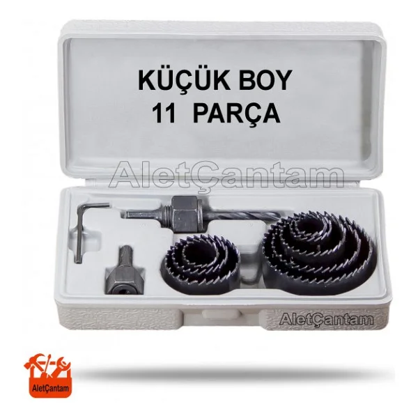 Aletçantam Matkap Ahşap Panç Seti Sunta Delik Açma Takımı Küçük Boy 11 Parça 19 - 64 Mm Arası 8 Testere - Görsel 2