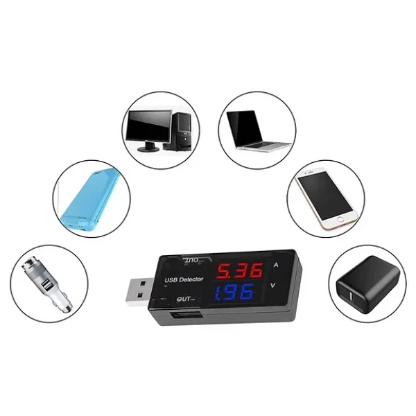 Ugreen USB Akım Ölçer Çift USB Çıkışlı Voltmetre Ampermetre Ölçüm Aleti - Görsel 7