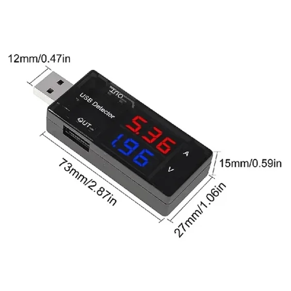 Ugreen USB Akım Ölçer Çift USB Çıkışlı Voltmetre Ampermetre Ölçüm Aleti - Görsel 6