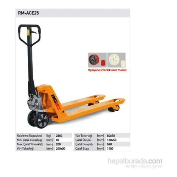 Biglift Rm-Ace-25 2.5 Ton Transpalet - Görsel 2