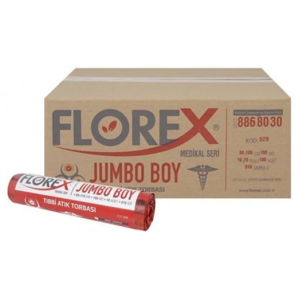 Florex Tıbbi Atık Jumbo Boy Çöp Poşeti 10'lu 10 Adet - Görsel 3